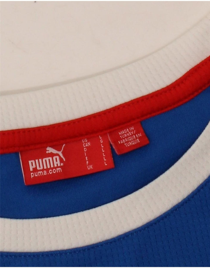 Camiseta masculina Puma Italia Graphic Top grande bloco colorido azul