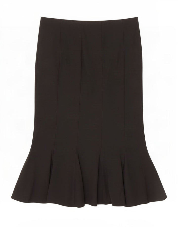 Saia sereia feminina Marks & Spencer Reino Unido 10 pequena W30 poliéster preto