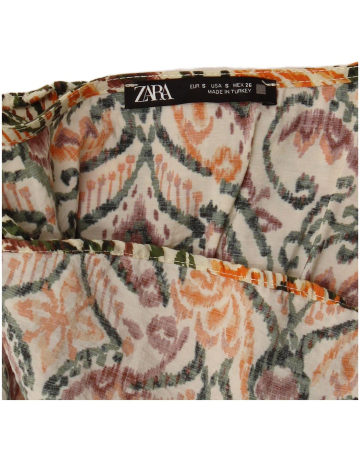 Vestido feminino Zara em camadas UK 8 pequeno floral multicolorido