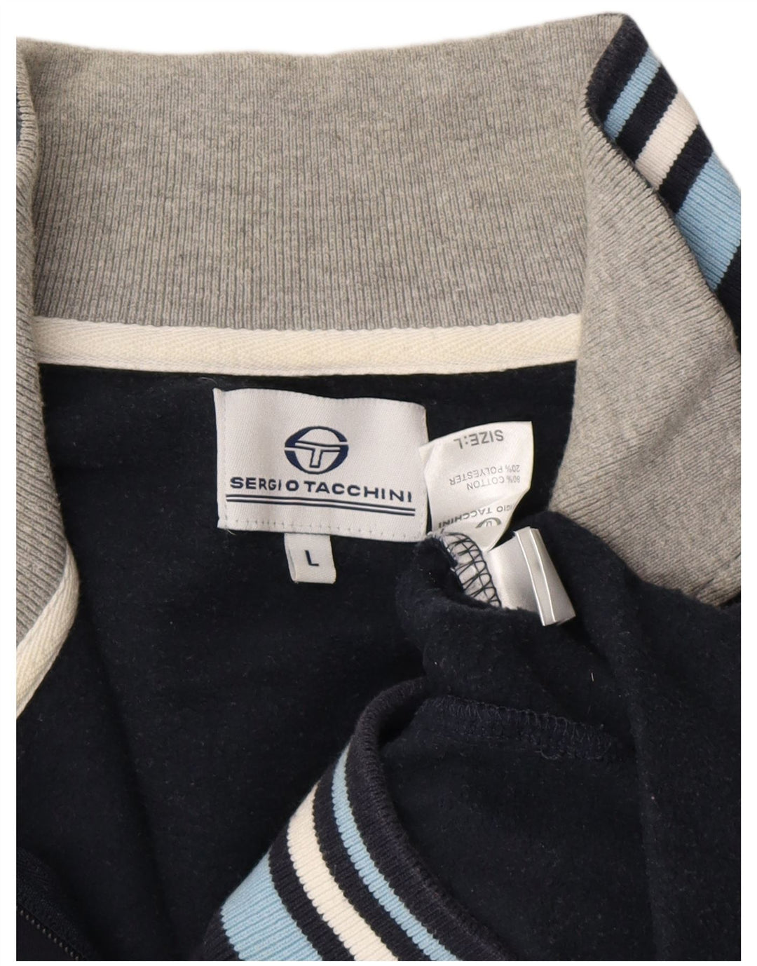 SERGIO TACCHINI Moletom masculino Jumper grande bloco colorido azul marinho