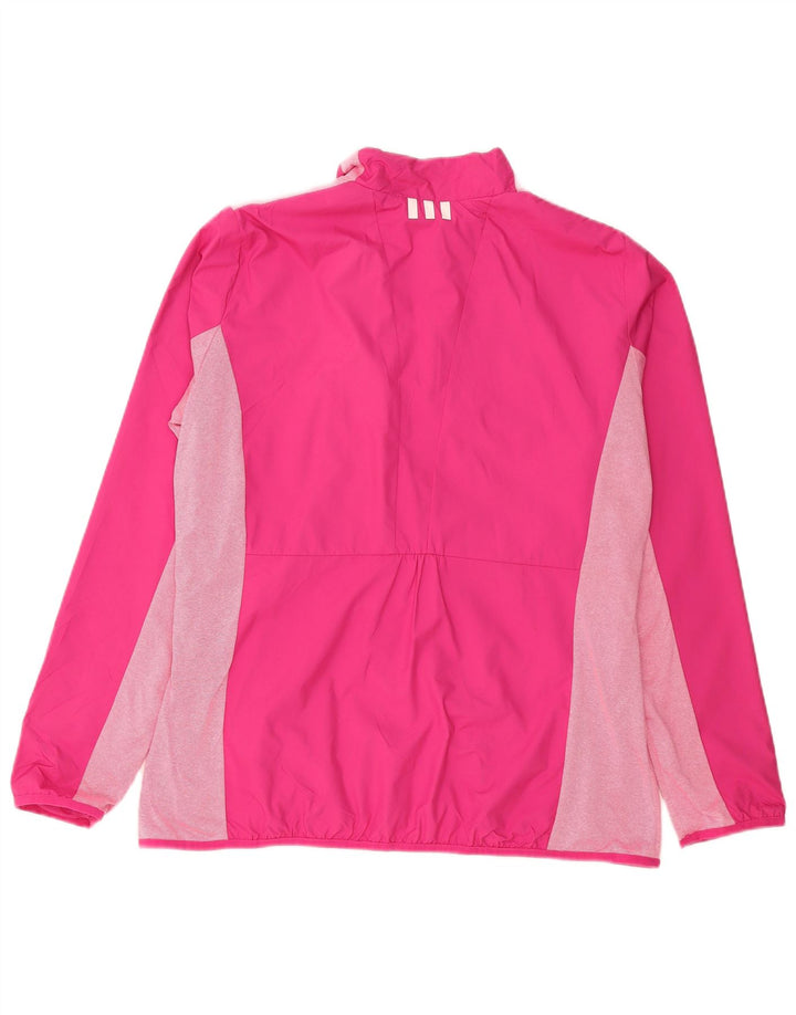 ADIDAS Womens Tracksuit Top Jacket UK 18 XL Rosa Colourblock Poliéster