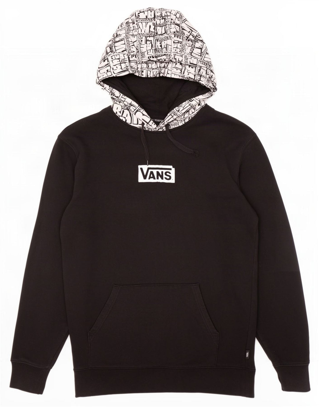 Vans masculino gráfico moletom com capuz médio algodão preto