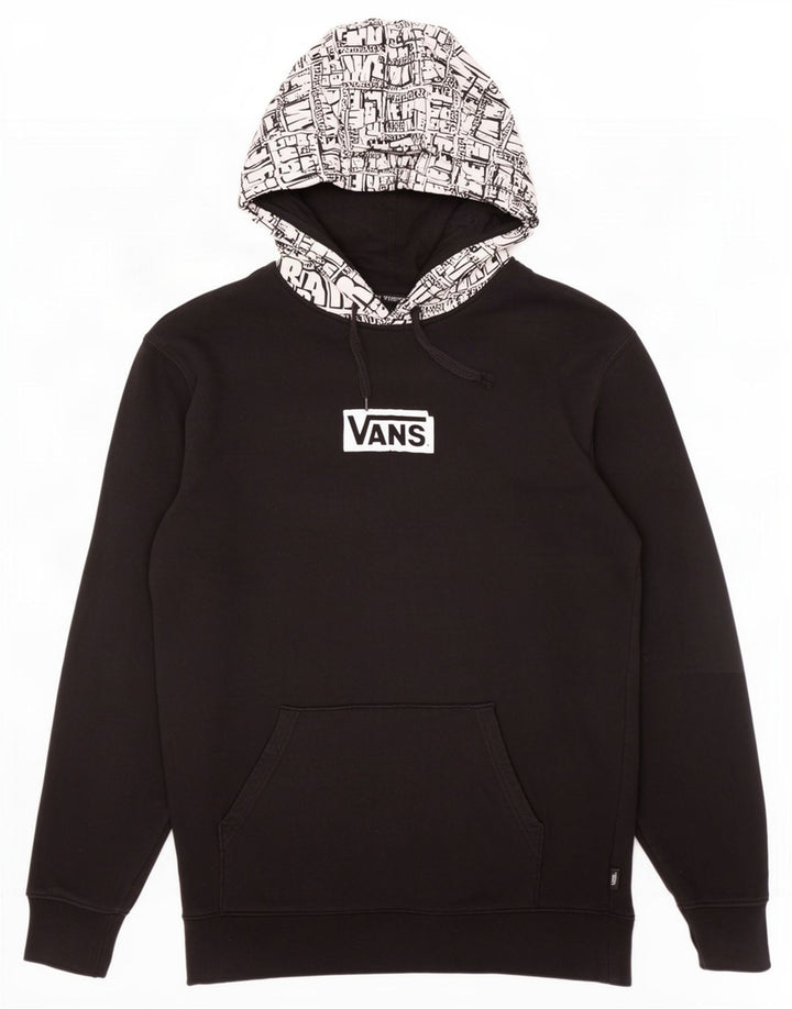 Vans masculino gráfico moletom com capuz médio algodão preto