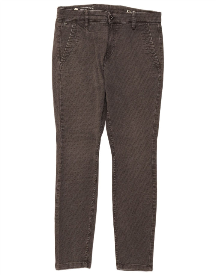 G-Star Mens Slim Jeans W33 L30 Cinza Geométrico Algodão