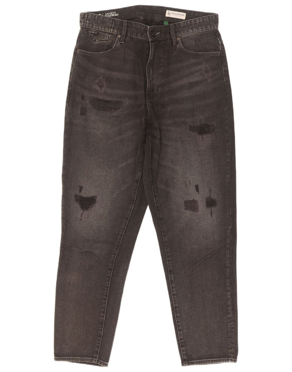 G-Star feminino Janeh desgastado cintura alta jeans cônicos W30 L29 preto