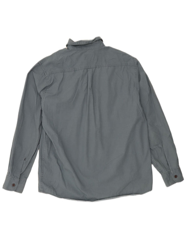 Wrangler Camisa masculina cinza médio algodão