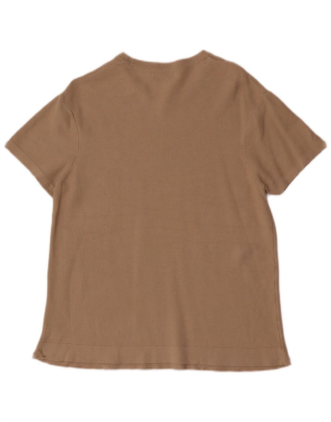 Camiseta masculina de manga curta Zara Top médio de algodão marrom