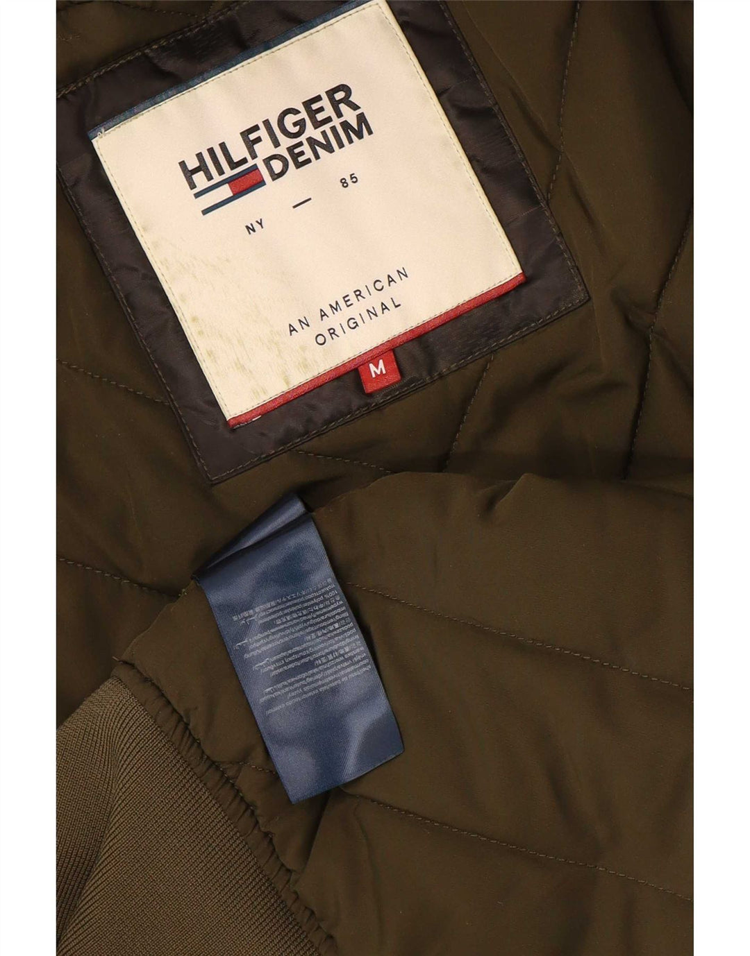 Jaqueta bomber masculina Tommy Hilfiger Reino Unido 38 poliéster cáqui médio