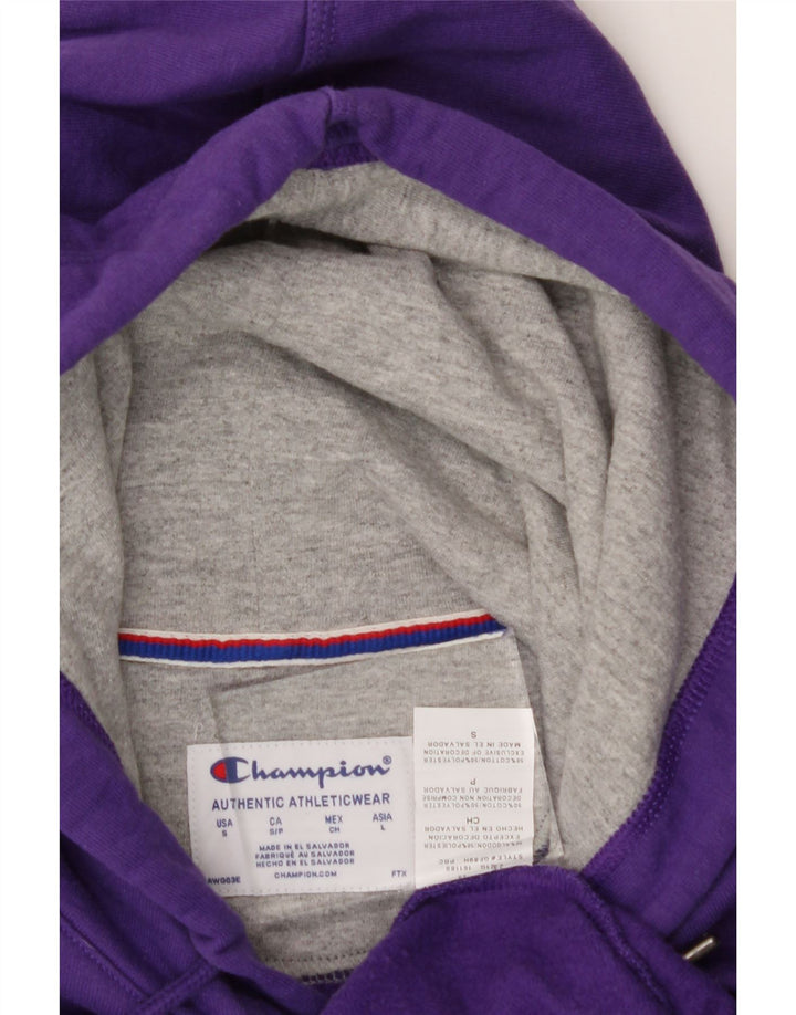 CHAMPION Mens Graphic Hoodie Jumper Small Purple Cotton Vintage Champion and Second-Hand Champion from Messina Hembry 