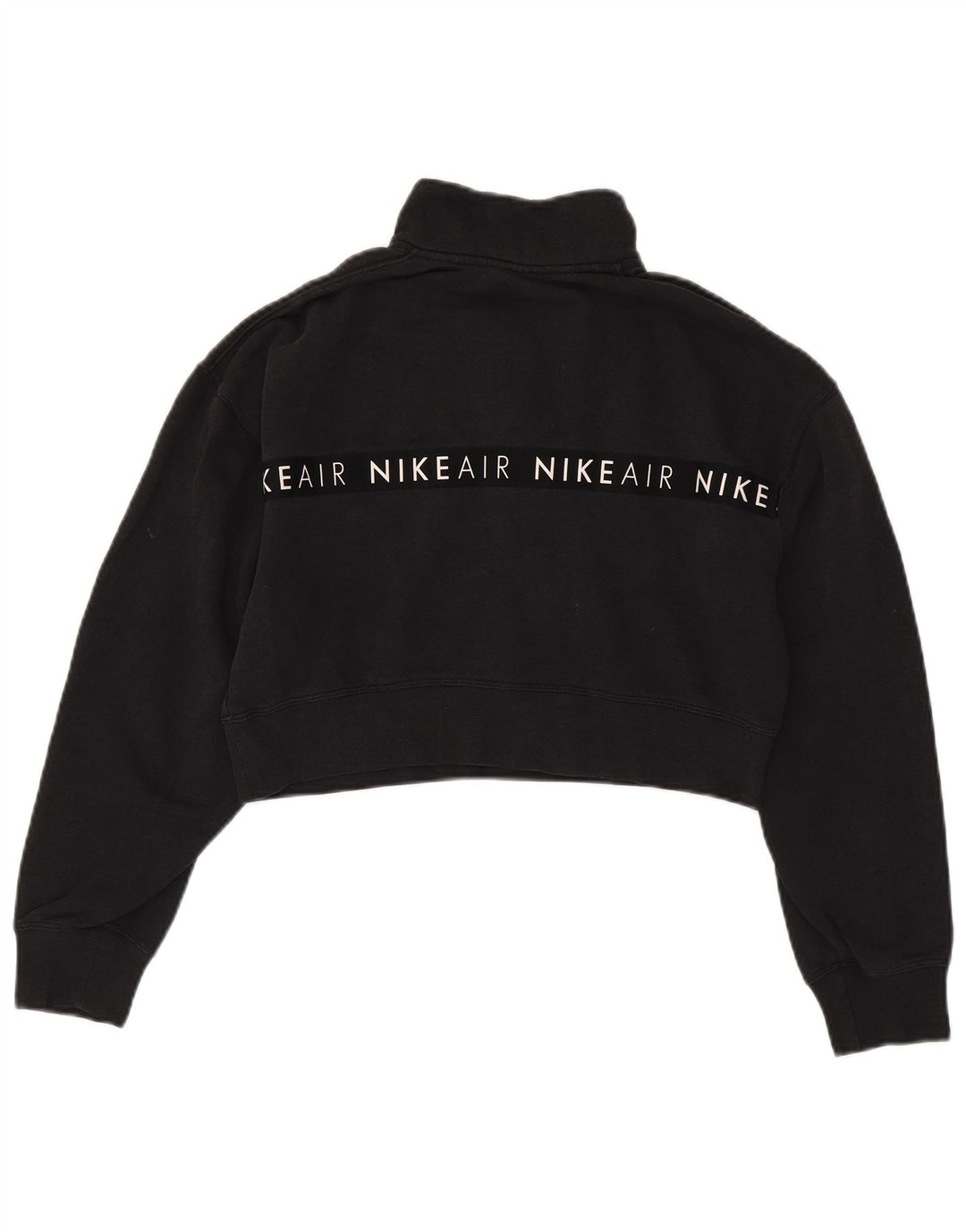 Moletom feminino Nike Oversized Graphic Crop Jumper UK 10 Pequeno Preto