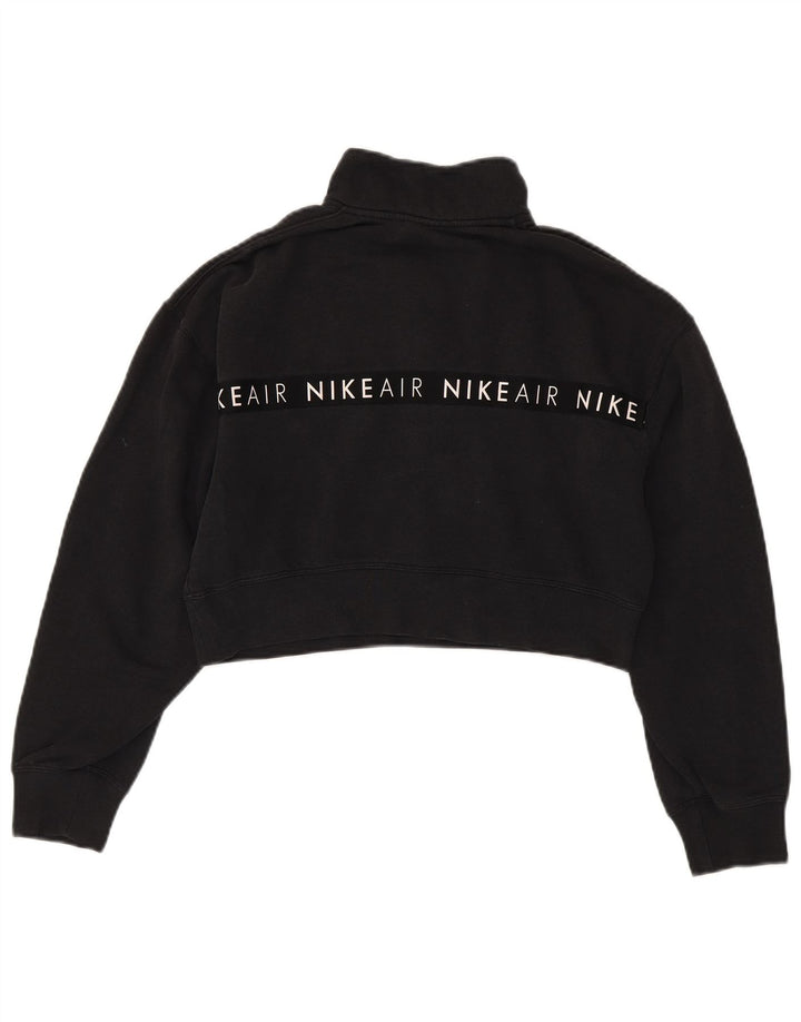 Moletom feminino Nike Oversized Graphic Crop Jumper UK 10 Pequeno Preto