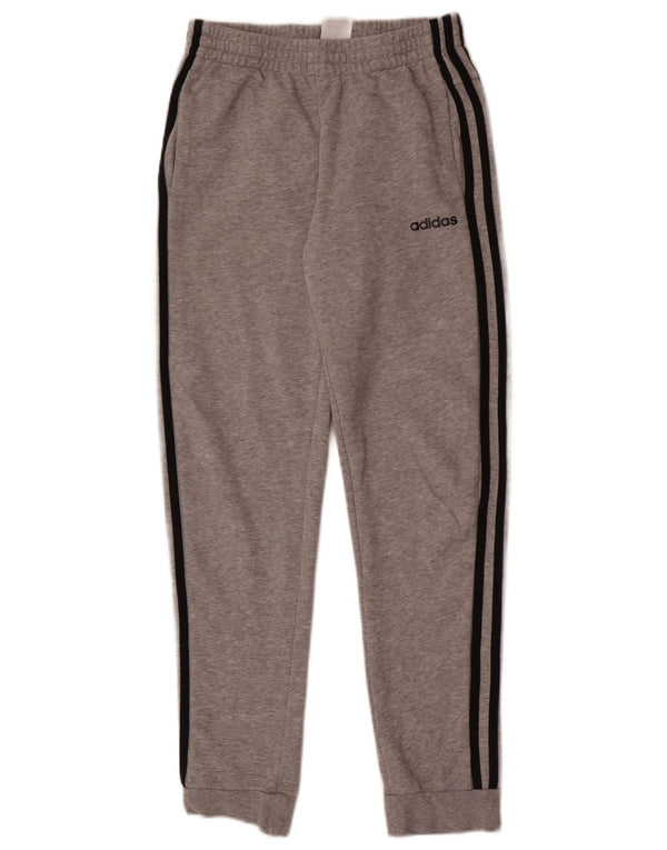 Adidas meninos calças de treino joggers 13-14 anos cinza manchado algodão