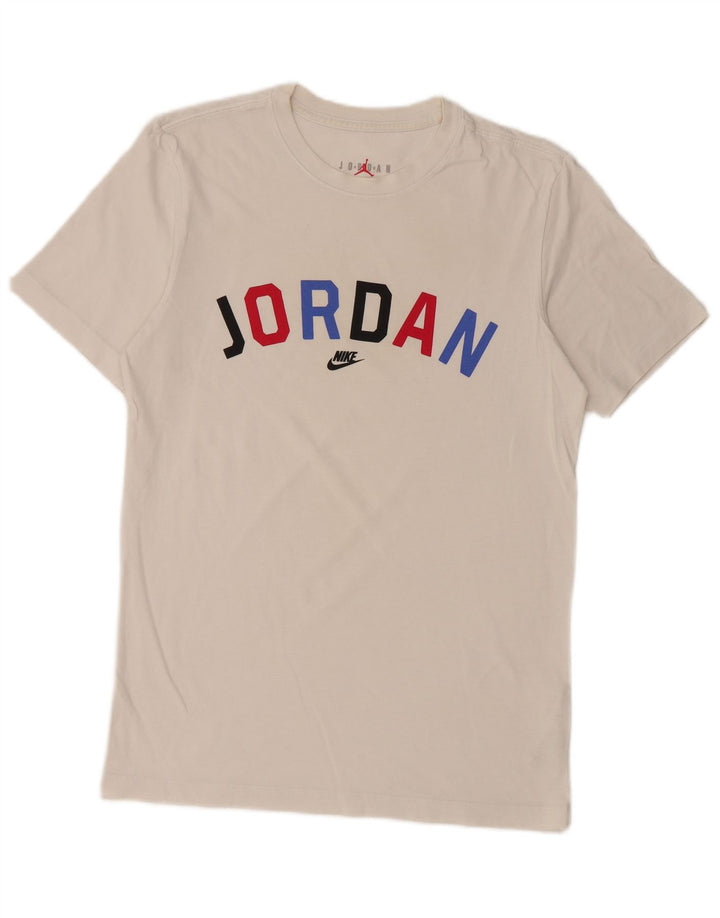 Jordan Camiseta masculina gráfica top pequeno algodão branco
