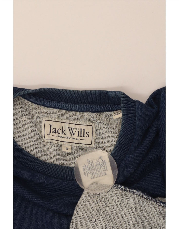 JACK WILLS moletom masculino jumper pequeno azul algodão