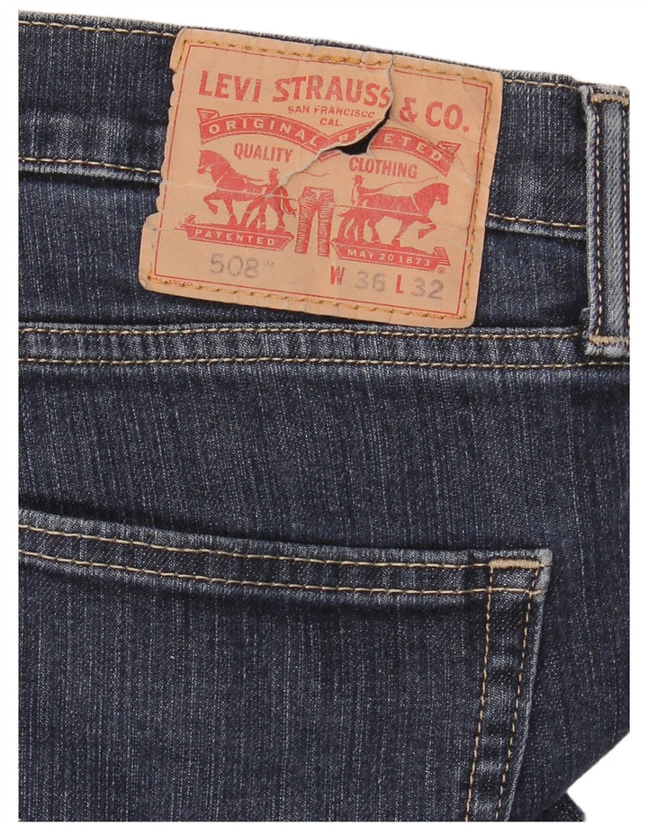 Levi's Masculino 508 Slim Jeans W36 L32 Azul Marinho Algodão