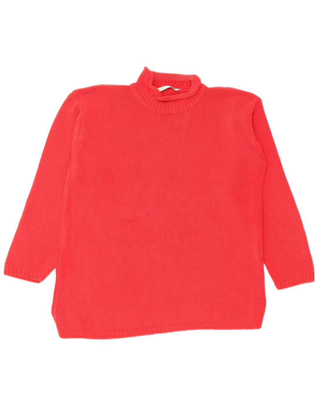 Suéter feminino Marks & Spencer com gola tartaruga Reino Unido 12 algodão vermelho médio