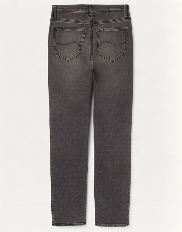 Lee Womens Carol Straight Jeans W27 L27 Algodão Cinza
