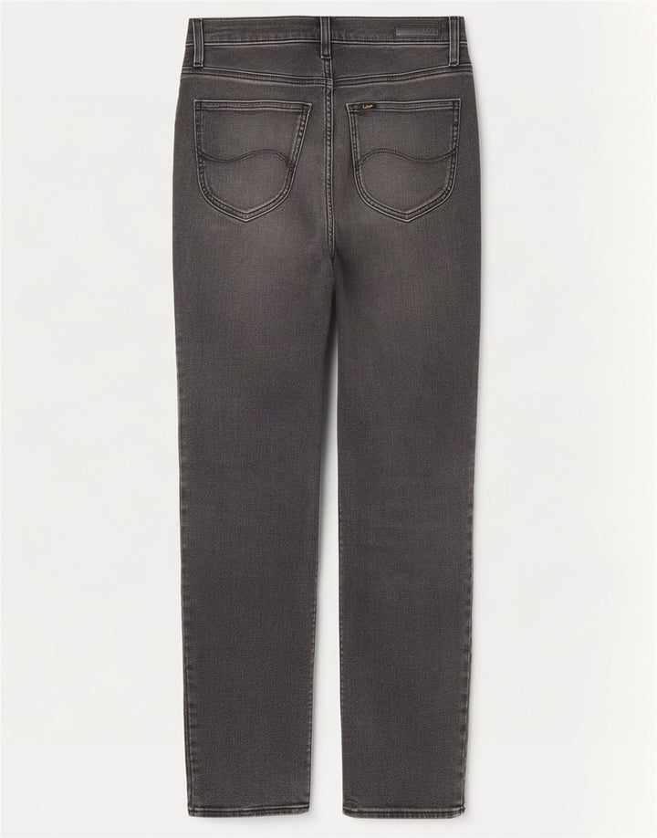 Lee Womens Carol Straight Jeans W27 L27 Algodão Cinza