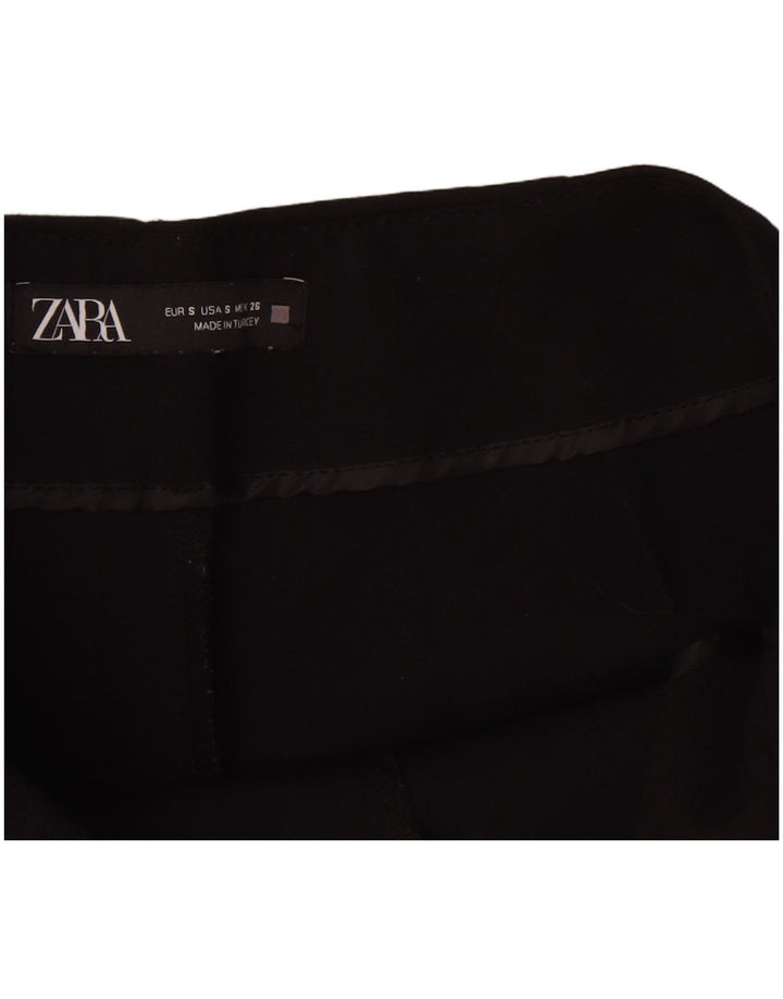 Shorts casual feminino Zara pequeno W26 poliéster preto
