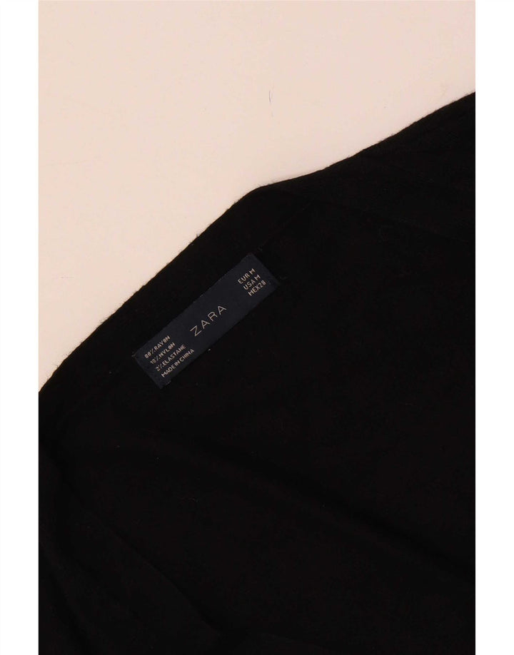 Suéter cardigã feminino Zara Reino Unido 12 médio preto rayon