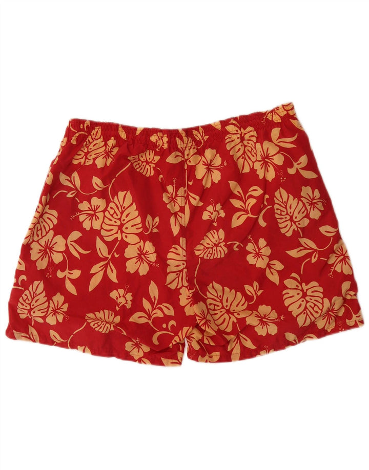 Shorts de natação masculino Gant médio vermelho floral nylon