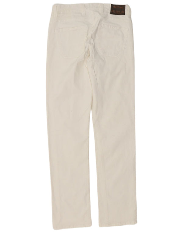 Calça feminina casual reta SIVIGLIA W31 L34 algodão branco