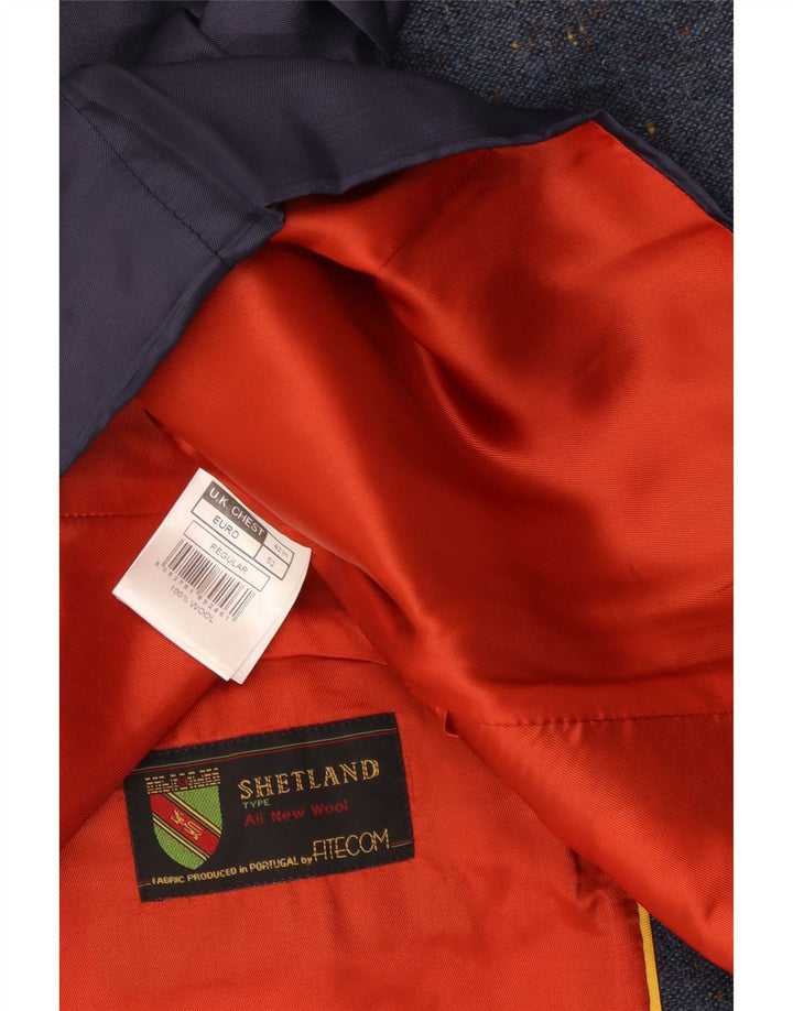 Colete masculino Shetland IT 52 XL lã azul marinho