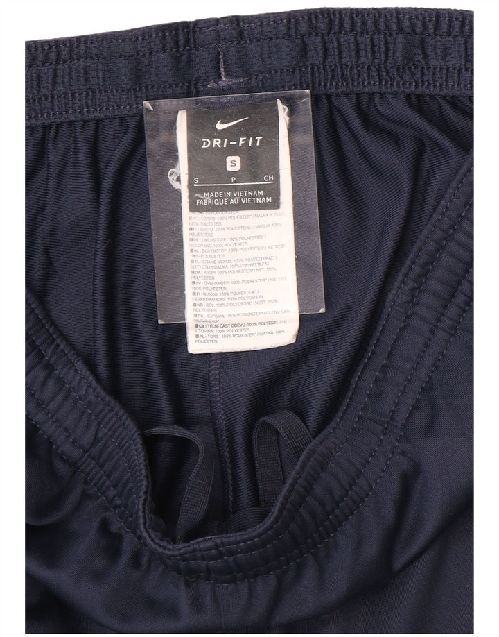 Calça de treino masculina Nike Dri Fit pequena azul marinho colorblock poliéster