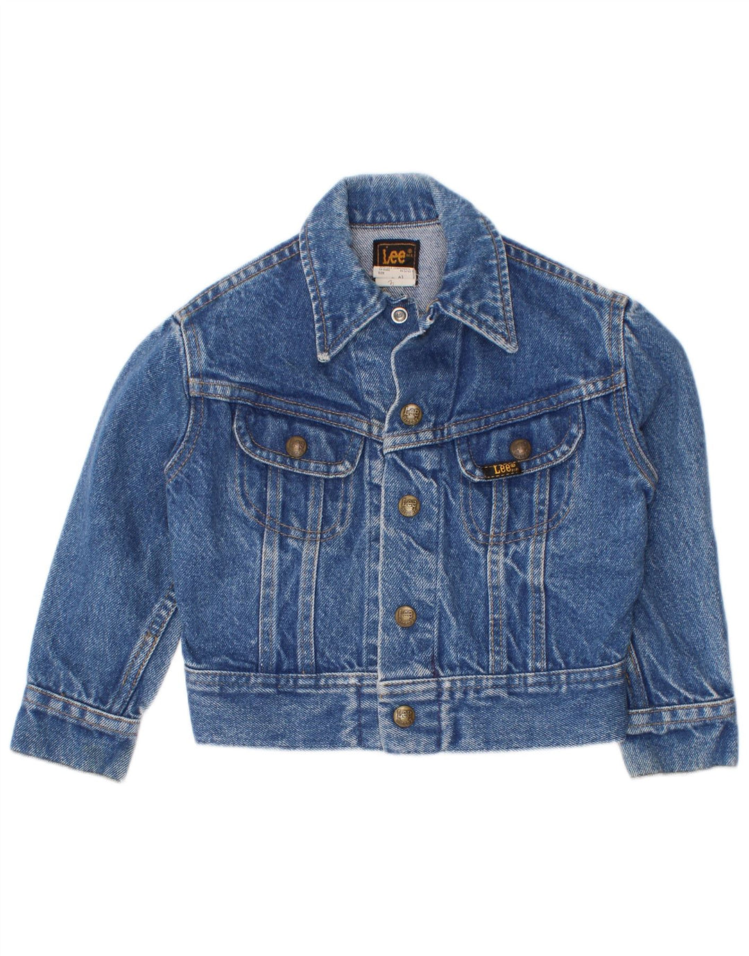 Jaqueta jeans Lee Girls 4-5 anos grande algodão azul