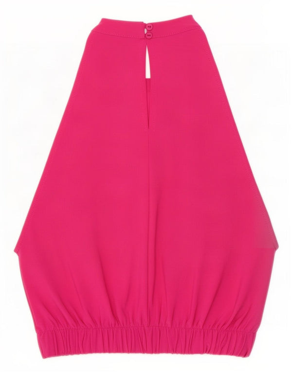 Zara Womens Crop Halter Top UK 8 Pequeno Poliéster Rosa