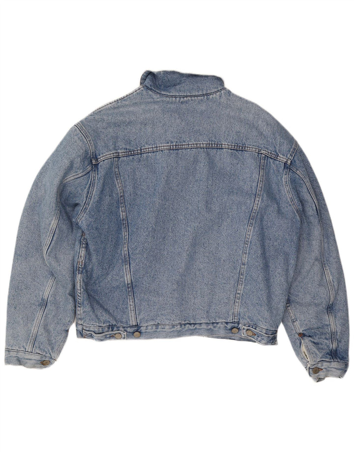 Jaqueta jeans masculina uniforme sherpa solta ajuste Reino Unido 38 azul médio
