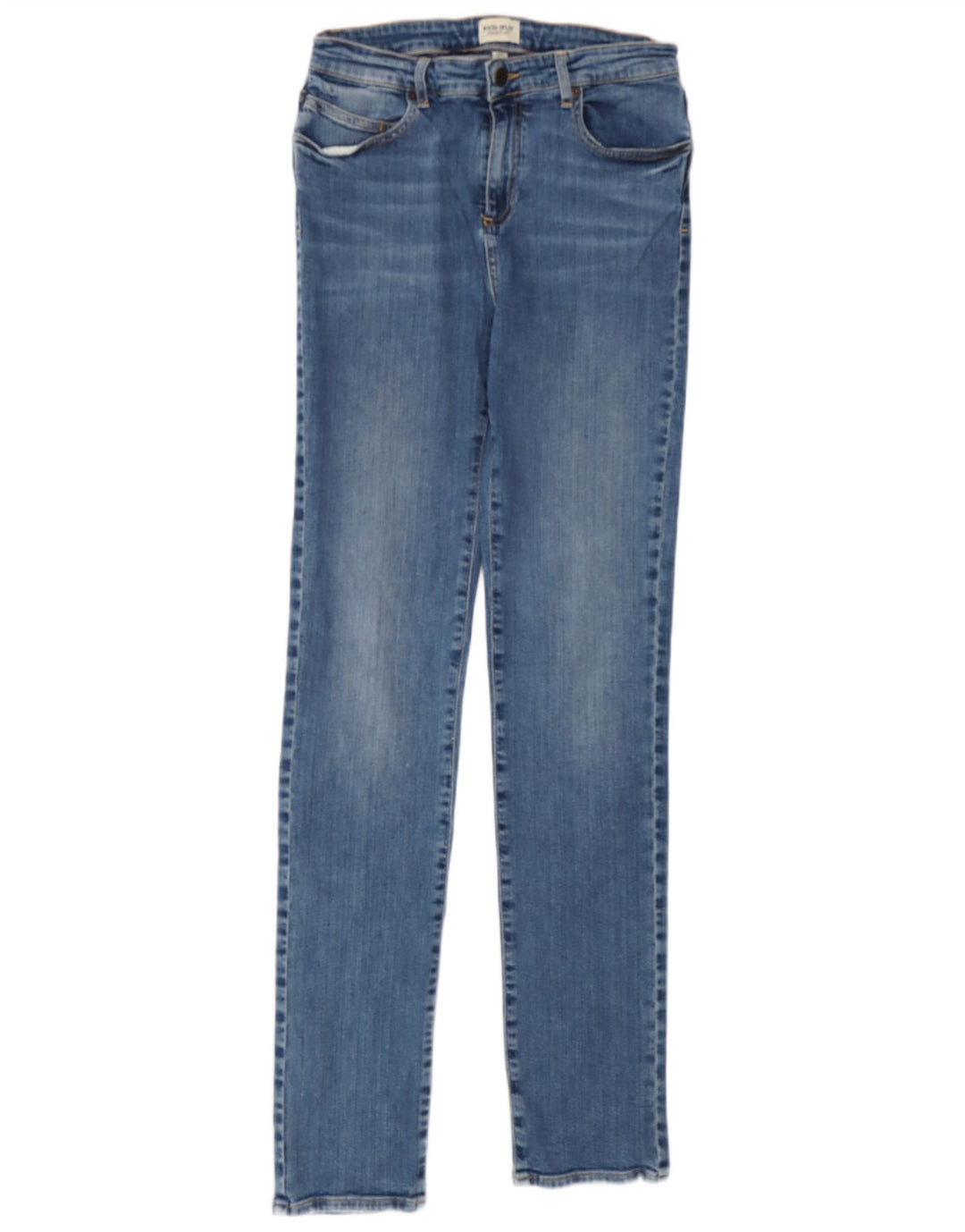 Jeans femininos longos e retos White Stuff UK 12 médio W30 L32 azul