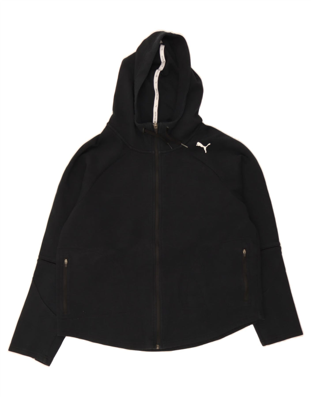 PUMA Womens Zip Hoodie Sweater UK 18 XL Black Cotton Vintage Puma and Second-Hand Puma from Messina Hembry 