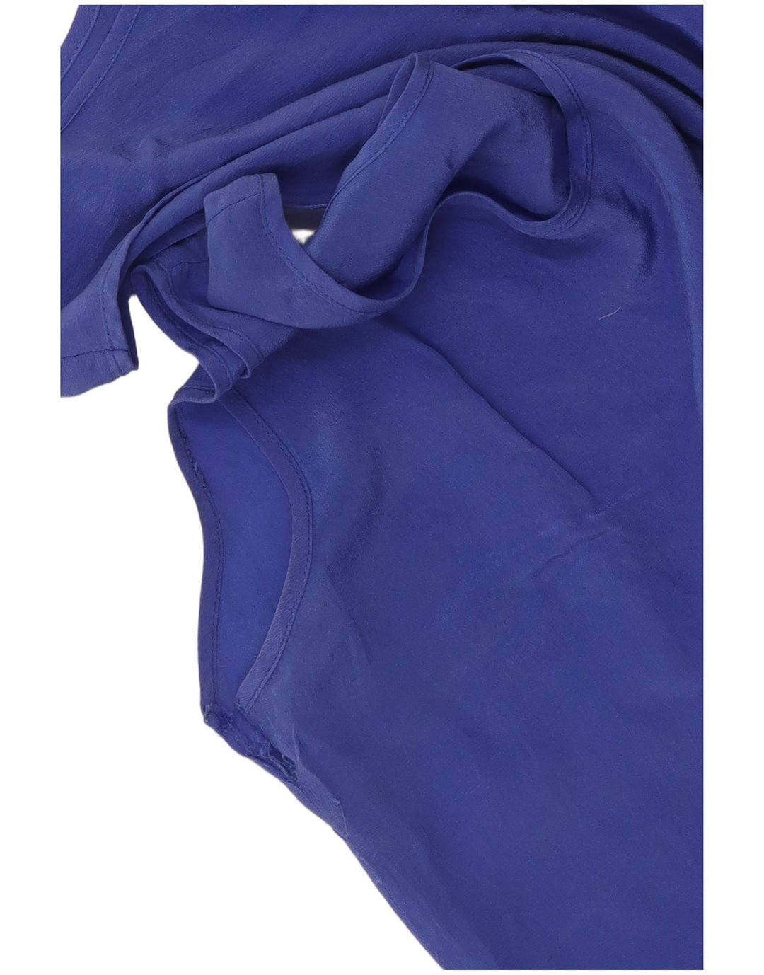 Colete transparente feminino vintage UK 8 seda azul pequena
