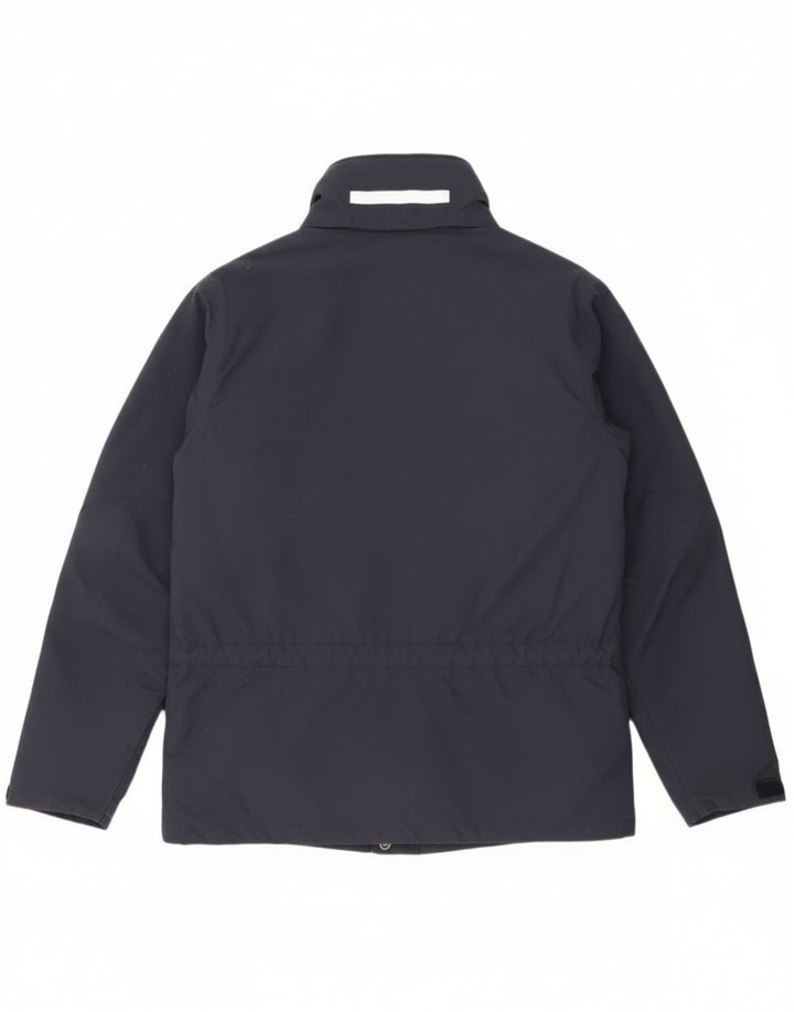 Jaqueta corta-vento masculina Slam com capuz UK 36 nylon azul marinho pequeno