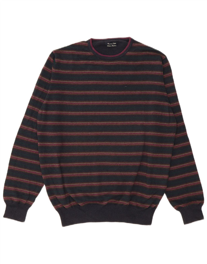 Suéter masculino Massimo Dutti com gola redonda EU 38 médio azul marinho listrado