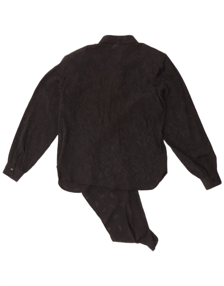 Blusa feminina vintage manga comprida top IT 44 médio preto geométrico