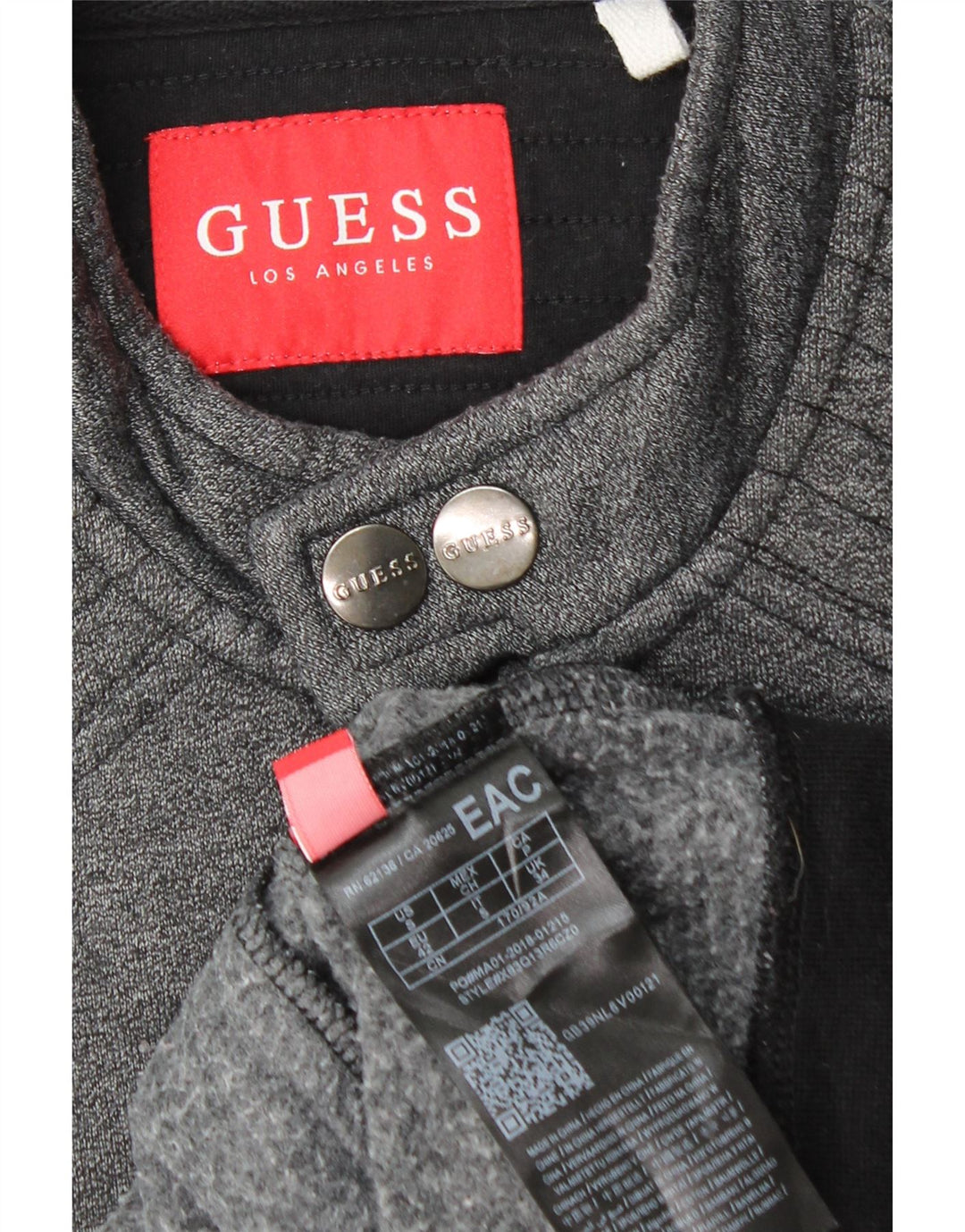Jaqueta bomber masculina Guess UK 34 XS cinza colorblock algodão