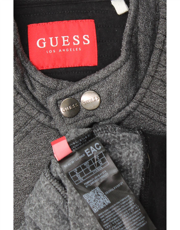 Jaqueta bomber masculina Guess UK 34 XS cinza colorblock algodão