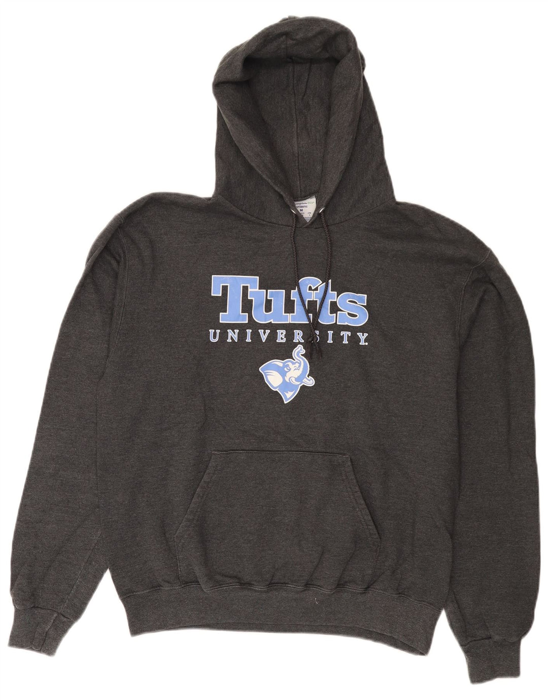 Jumper com capuz gráfico Champion masculino Tufts University cinza médio