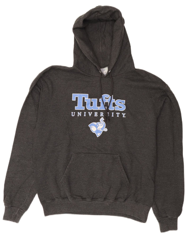 Jumper com capuz gráfico Champion masculino Tufts University cinza médio