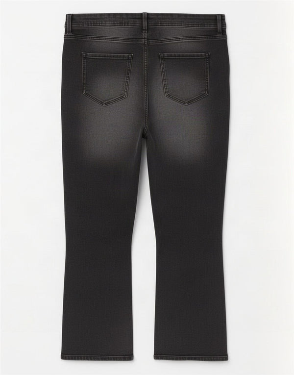 Calça jeans feminina Marks & Spencer Slim Flare UK 18 XL W36 L24 preta