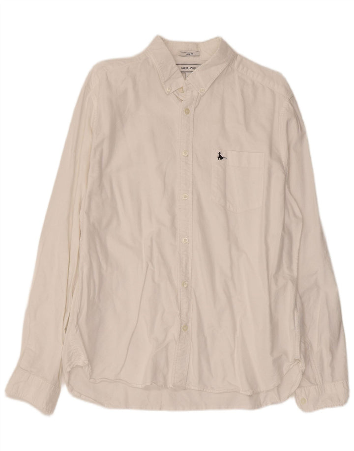 Camisa masculina slim fit Jack Wills XL algodão branco