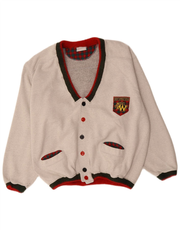 Suéter de cardigã gráfico masculino North Western XL cinza