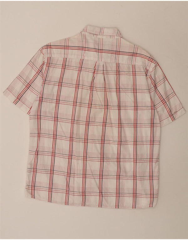 Camisa Wrangler masculina de manga curta XL branco xadrez algodão