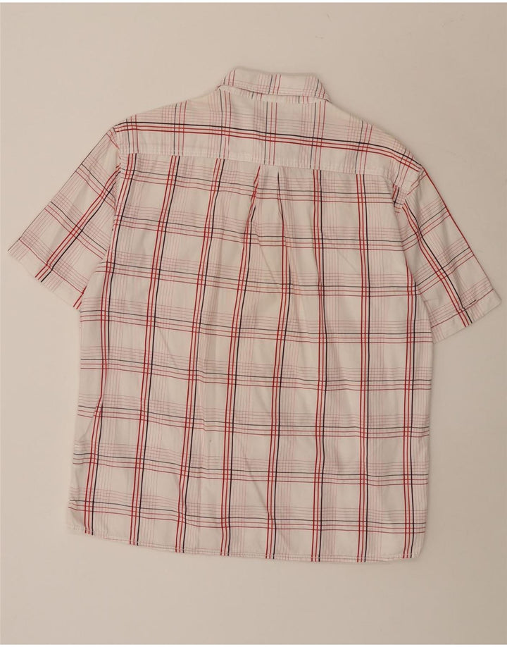 Camisa Wrangler masculina de manga curta XL branco xadrez algodão