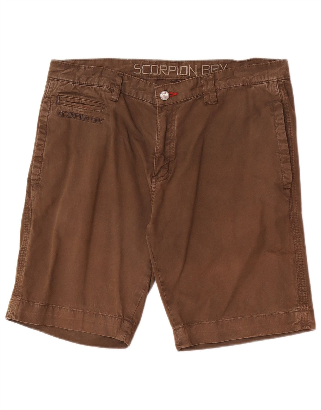 Scorpion Bay Mens Regular Chino Shorts W33 Algodão Marrom Médio