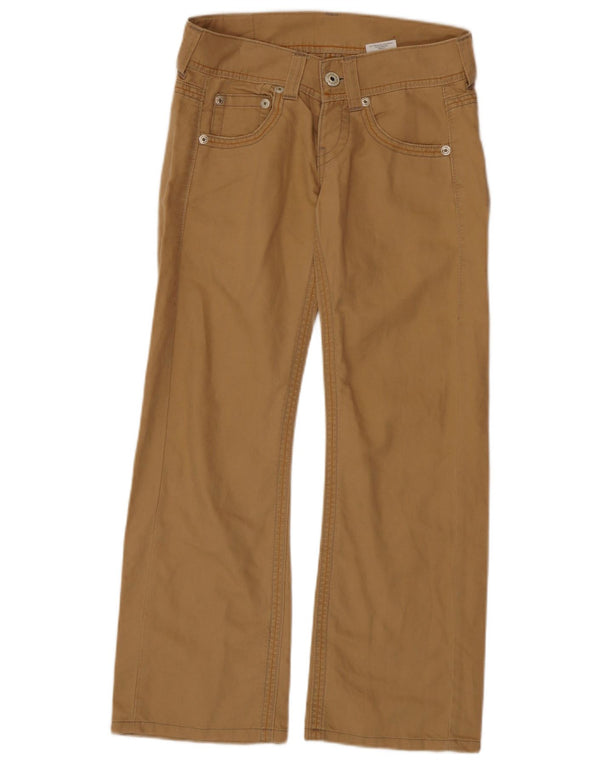 Calça casual feminina Replay Bootcut W25 L28 linho bege