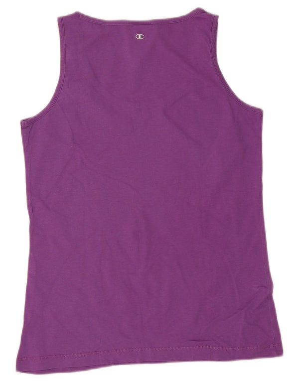 Colete gráfico Champion feminino Heritage Fit Top UK 12 médio roxo