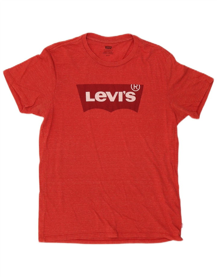 Camiseta gráfica masculina Levi's Top pequeno algodão manchado vermelho